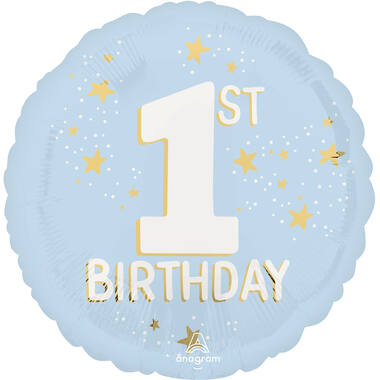 Foil Balloon - "1ST BIRTHDAY" - Little Mister Onederful - Blue - 45 cm